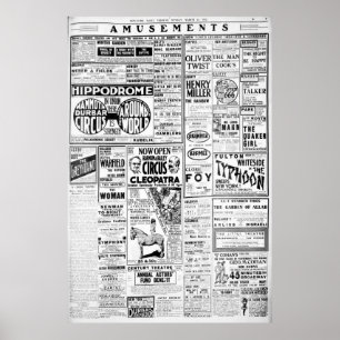 Póster DIVERTIMENTOS Barnum Bailey Eddie Foy Geo M Cohan