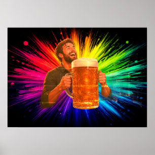 Poster Divertindo-me com a Minha Grande Cerveja numa Pare