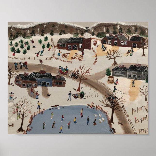 Poster Divertir-se num dia frio de inverno (Frente)