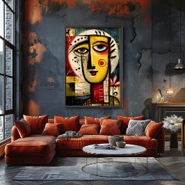 Poster Divided Presence — Contemporary Abstract 