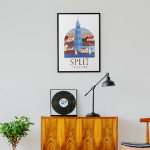 Poster Dividir a Croácia Dalmatia Vintage