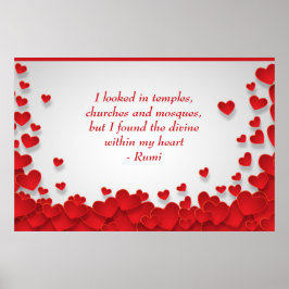 Poster Divino dentro do meu amor cardíaco e citação espir