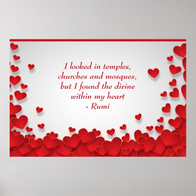 Poster Divino dentro do meu amor cardíaco e citação espir (Frente)