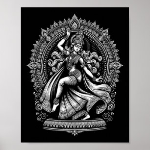 Poster Divino Kali Deusa Dançando Yoga Tee Hin Espiritual