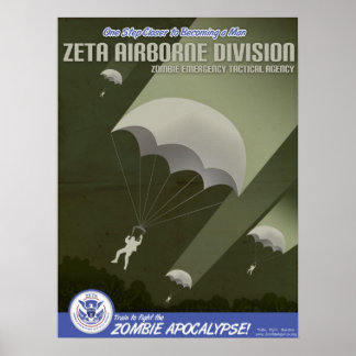 Poster Divisão de Transportes Aéreos da Agência Zombie Po