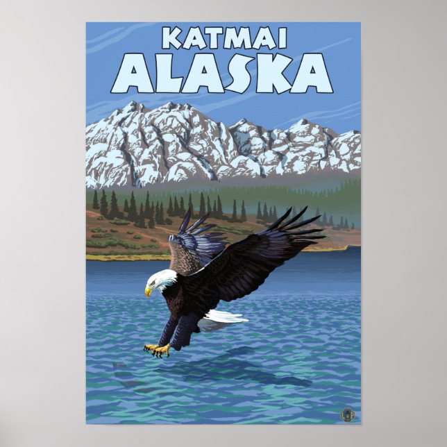 Póster Divisor Bald Eagle - Katmai, Alaska (Frente)