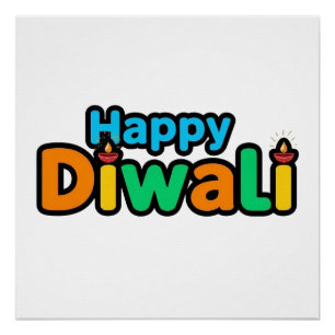 Póster Diwali – O Festival Colorido de Luz e Alegria