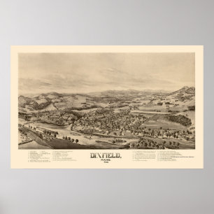 Poster Dixfield, Mapa Panorâmico ME - 1896