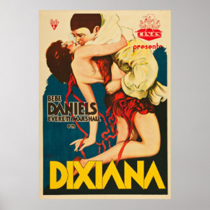 Póster Dixiana - cartaz cinematográfico 1930 do vintage