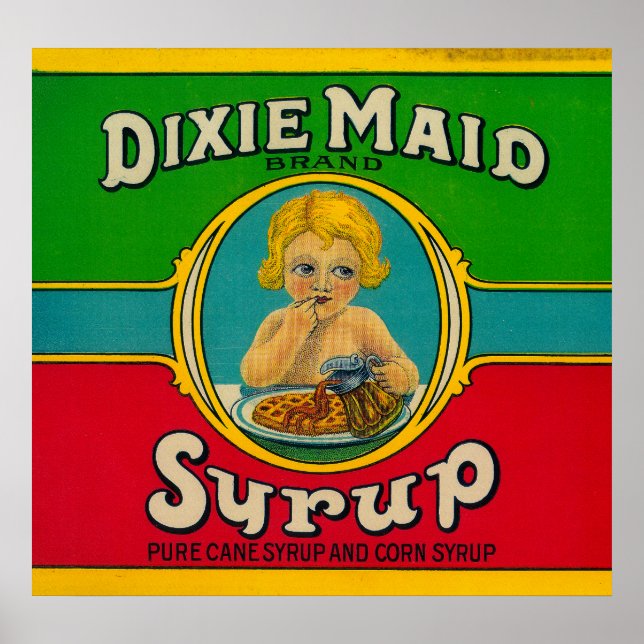 Poster Dixie Maid Syrup LabelCairo, GA (Frente)