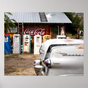 Póster Dixon, Novo México, Estados Unidos. Carro vintage