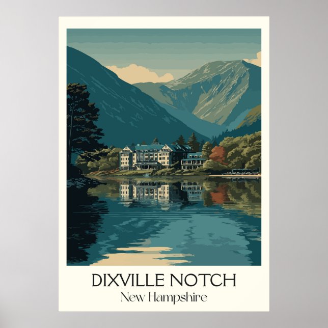 Poster Dixville Notch New Hampshire Lago (Frente)