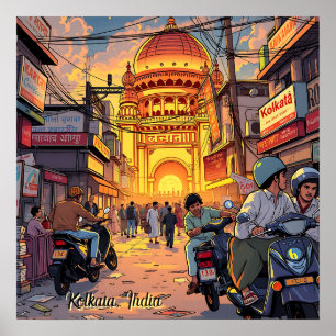 Poster Dizendo Alô da Índia   Kolkata