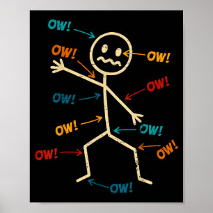 Poster Dizendo Corpinho Dor Personagem Humor Engraçado Ai