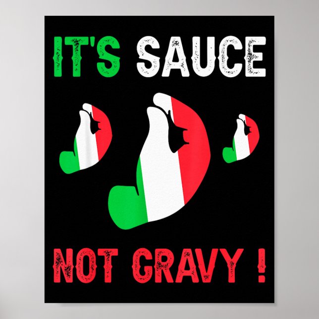 Poster Dizendo engraçado com tema italiano É molho, não m (Frente)