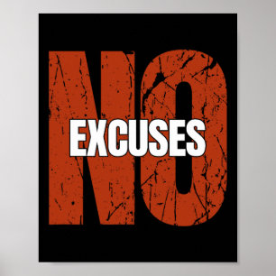 Poster Dizer Inspirador Sem Desculpas Motivacional Academ