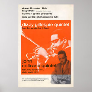 Poster Dizzy Gillespie - John Coltrane pôster de jazz - J