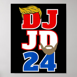 Poster Dj Jd 24 Cabelo Trump Barba Vance 2024 Republicano