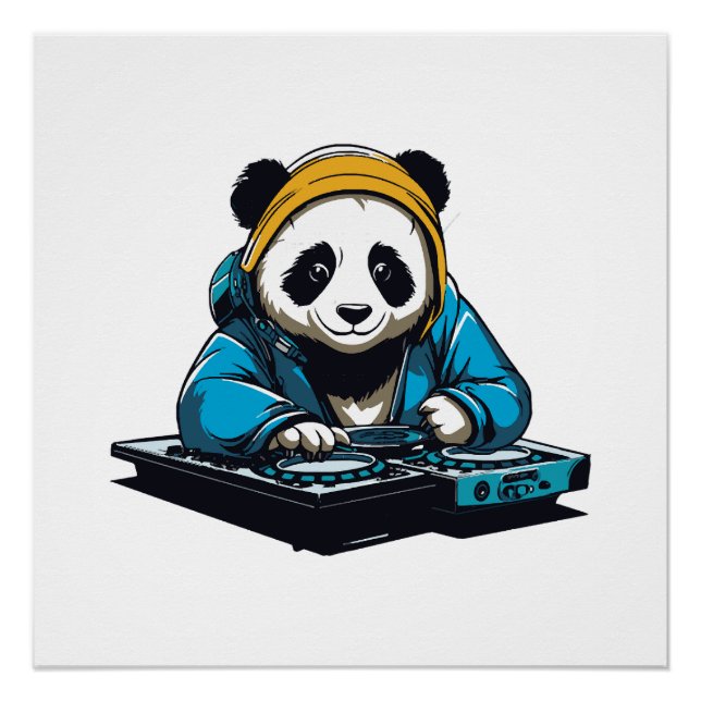 Póster DJ Kawaii Panda (Frente)