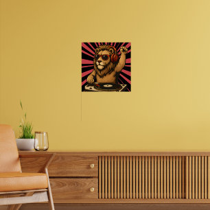 Poster DJ Lion – Arte Musical de Estilo Retro Legal