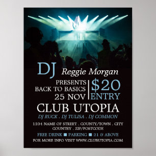Poster DJ on Palco, DJ, Club Event Advertising
