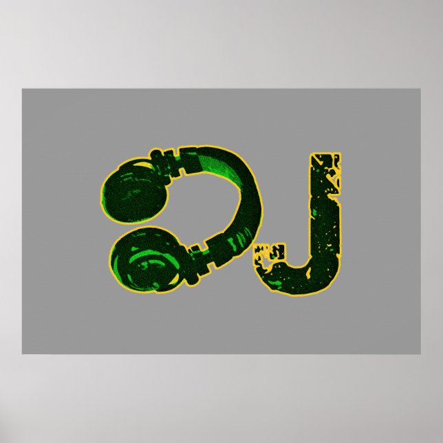 Póster DJ para paredes, tocar música (Frente)
