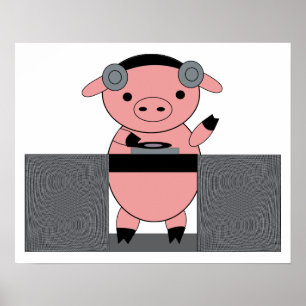 Póster DJ Piggy Pig