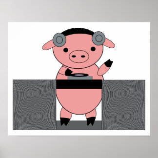 Póster DJ Piggy Pig