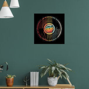 Poster DJ Turntable record for vinyl listener