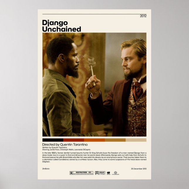 Poster Django Unchained Quentin Tarantino Minimalista Mov (Frente)