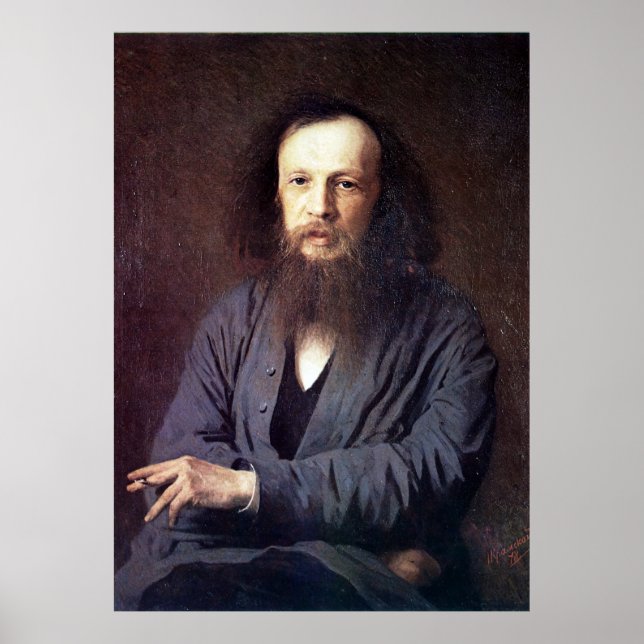 Póster Dmitri Ivanovich Mendeleev por Ivan Kramskoy (Frente)