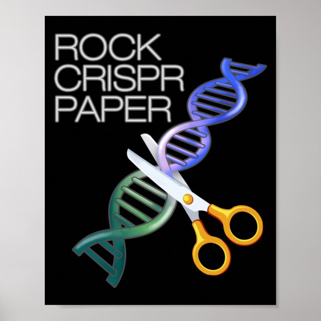 Poster Dna Funny Rock Paper Crispr Genetic Science Race  (Frente)