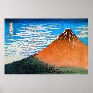 Póster ) do 赤富士 do (do 凱風快晴, 北斎 Mon