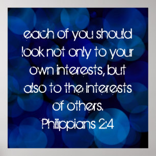 Poster do 2:4 dos Philippians do verso da bíblia