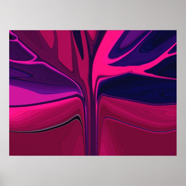Poster do abstrato do jardim do por do sol (Frente)