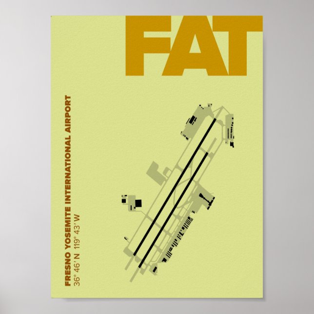 Poster do Aeroporto de Fresno Yellowstone (FAT) (Frente)