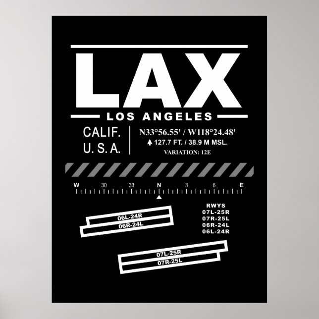 Poster do Aeroporto Internacional de Los Angeles (Frente)
