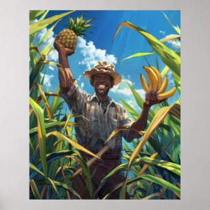 Poster do agricultor malgaxe sorridente - Agricult