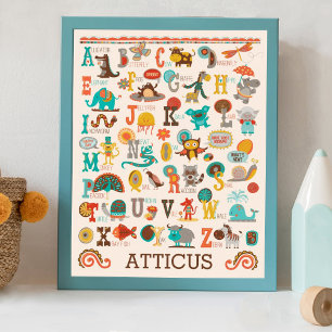 Poster do Alfabeto Animal ABC Personalizado