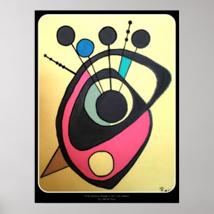 Póster Do "amarelo moderno da vida meio século ainda" em