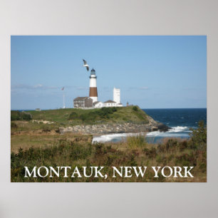 Poster do amor da gaivota do farol de MONTAUK