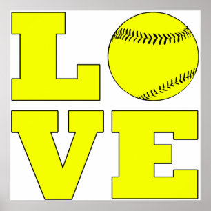 Poster do amor do softball