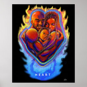 Poster do Amor Negro Flame do Coração