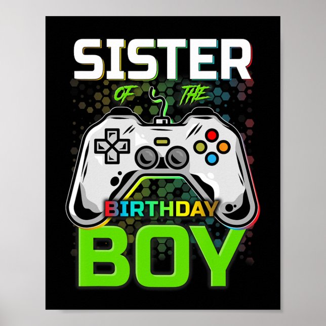 Poster Do Aniversário Garoto Engraçado Jogo Jogo Presente (Frente)