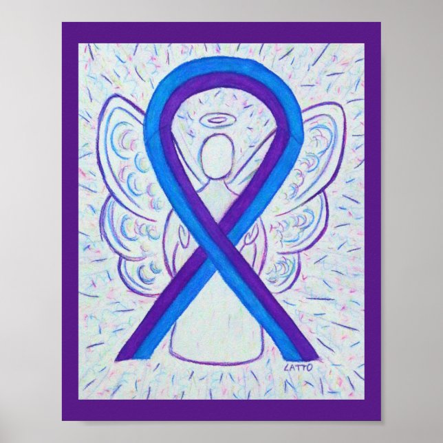 Poster do Anjo da Fita de Consciência Azul e Roxo (Frente)