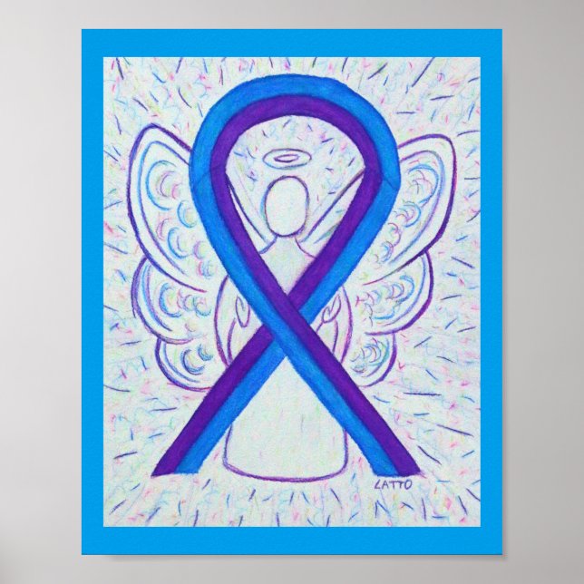 Poster do Anjo da Fita de Consciência Azul e Roxo (Frente)
