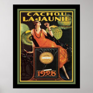 Poster Do "anúncio 1928 do tabaco de Lajunie Cachou" de