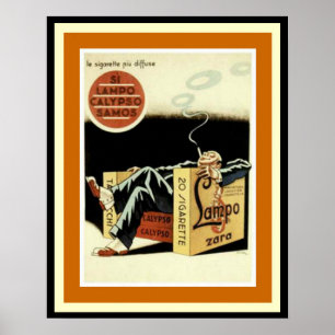 Poster do anúncio do cigarro de Samos do calipso
