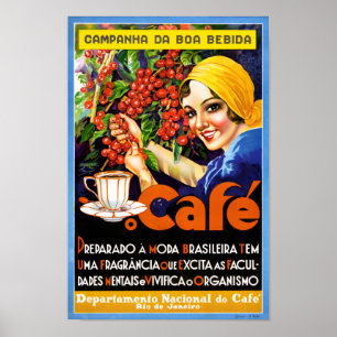 Poster do anúncio do vintage do café de Bebida d