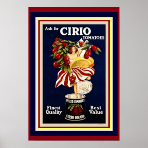 Poster do anúncio do vintage para tomates de Ciri